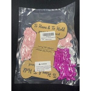 12pc Wedding Hair Ties White Pink Magenta Bridal Party Favors NEW